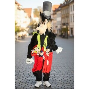 Disney Big Bad Wolf Costume Adult Size Red Black Good Three Little Pigs Mascot